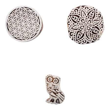 Set of 3 Piece New Mix Wooden Printing Block